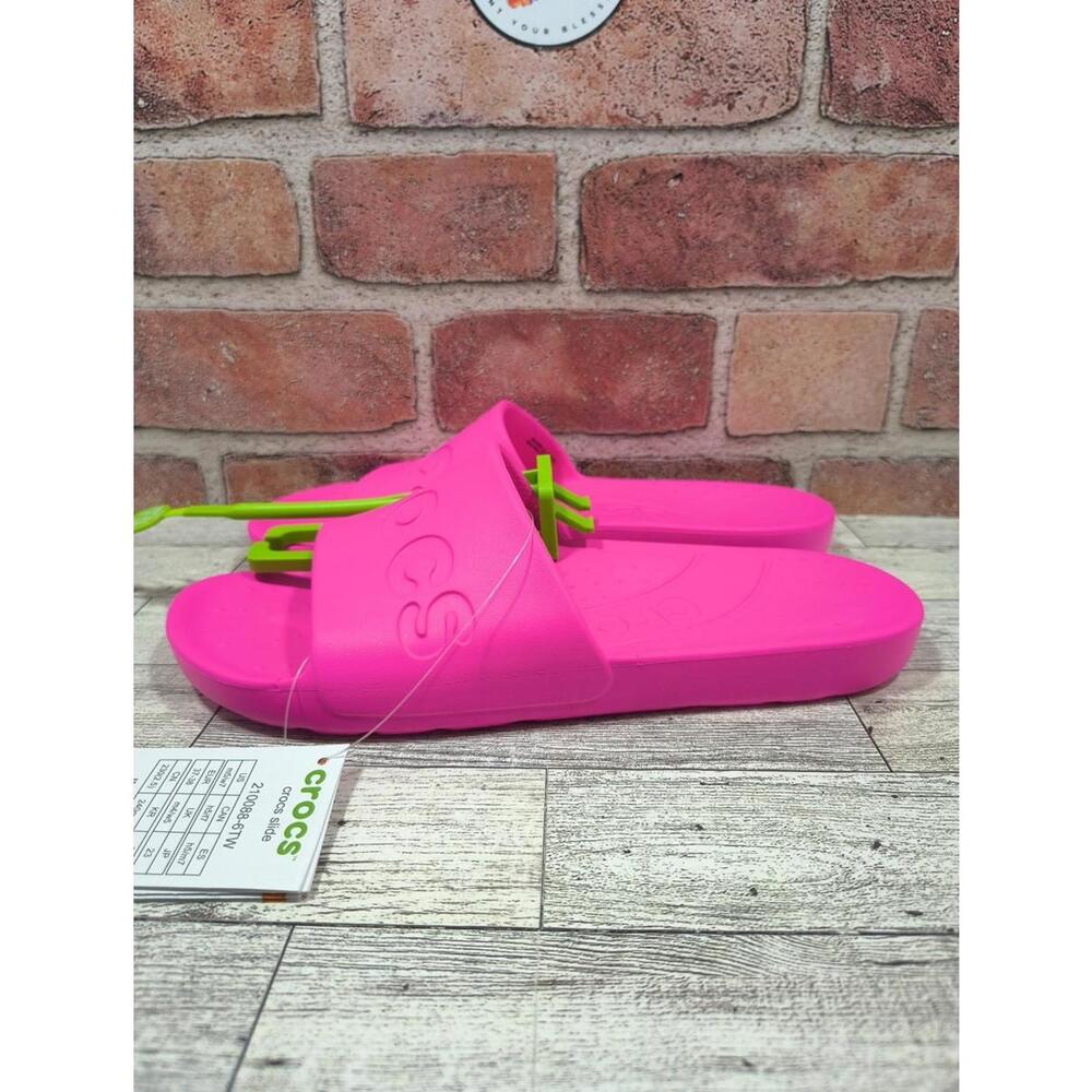 Crocs Slide Men's 5 / Women's 7 Pink Single Band Sandals 210088-6TW NWT